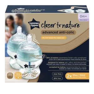 ‼️SAVE $15‼️NWT Tommee Tippee Slow Flow 2 Pack 5oz Bottles